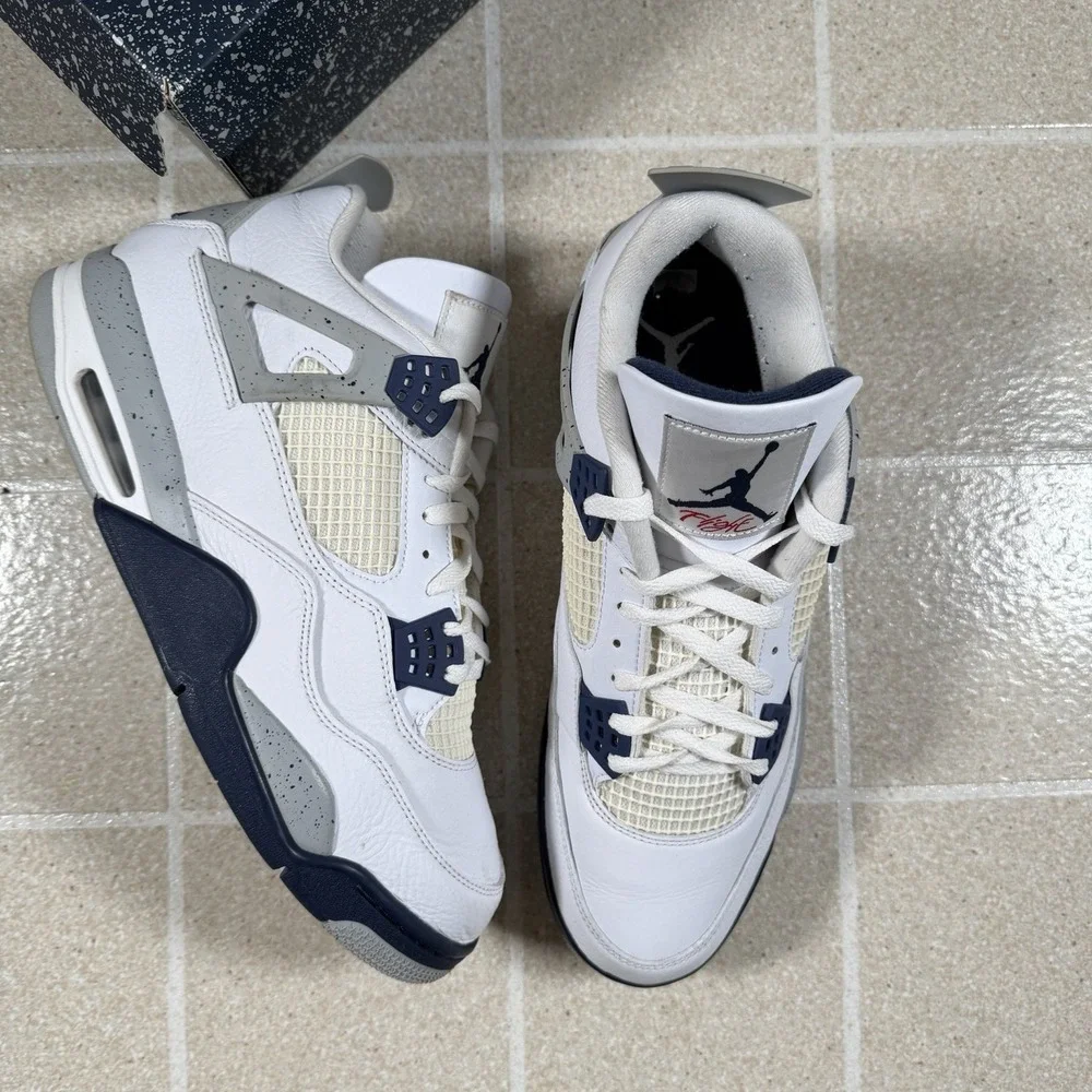 Nike Air Jordan 4 Retro Midnight Navy White Cement DH6927-140 Size 13
